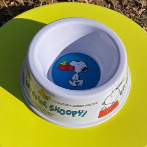 Small Snoopy Dog Bowl with Blue Interior "Get Going, Snoopy"